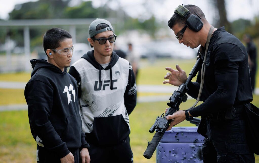 UFC Fighter trains with Miami Police First Round Management Client