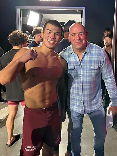 Dana White with Seok Hyeon Ko UFC contract winner