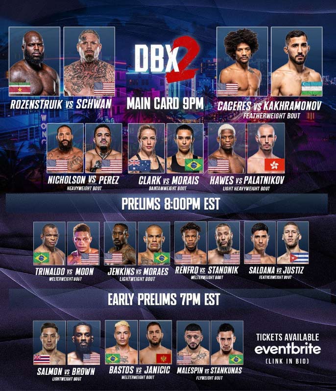 DBX-fight-card Dirty Boxing Championship 2 Tickets and Fight card