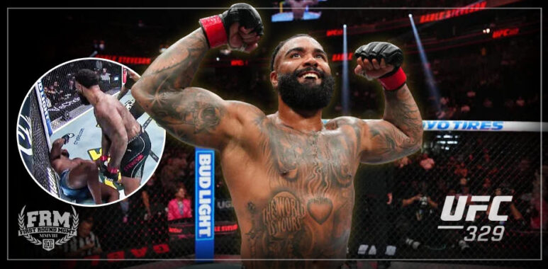 Gable Steveson celebrates his first round TKO win in his UFC debut at UFC 329, managed by First Round Management